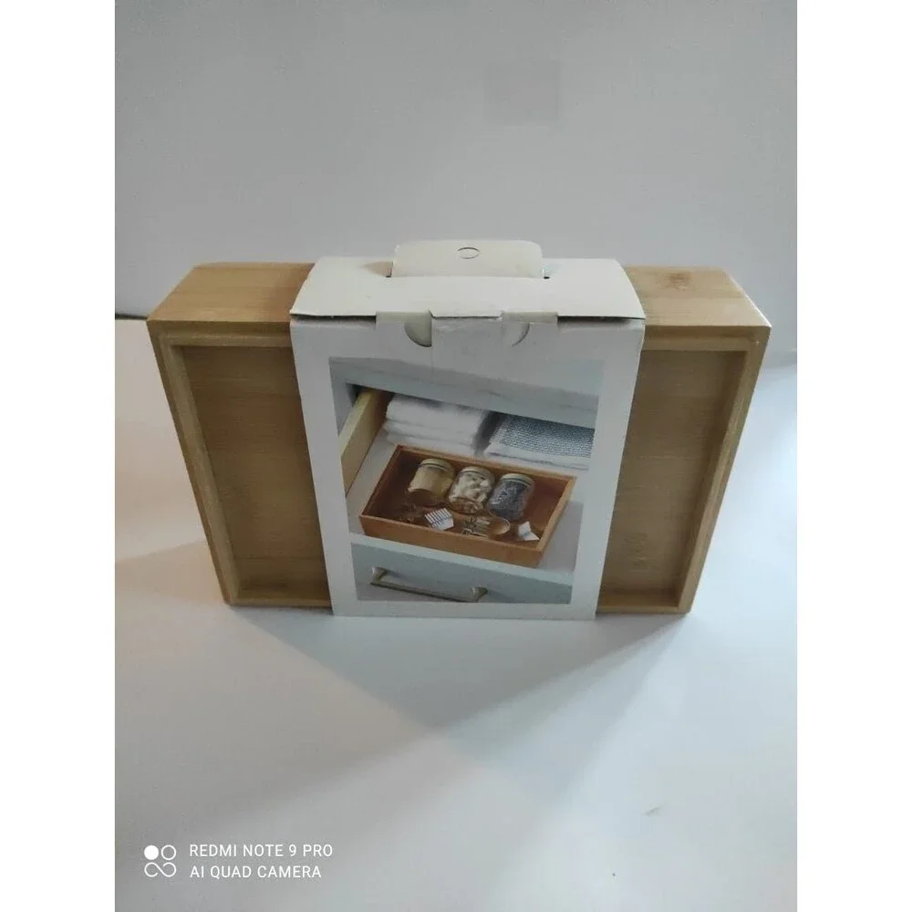 Brightroom Bamboo Drawer Organizer Set – 3 Pieces – Kitchen Bathroom Office